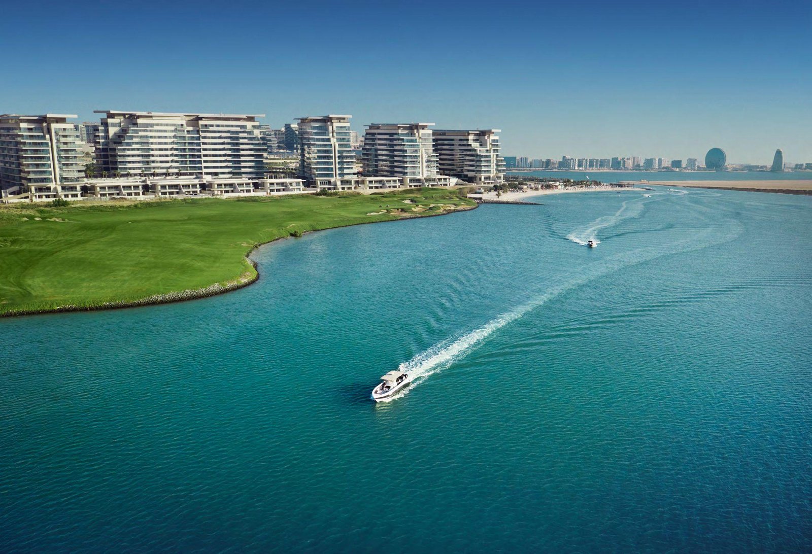 Panoramic view of Mayan Yas Island Abu Dhabi showcasing sea views, modern buildings, and vibrant lifestyle